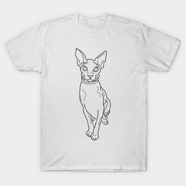 Plenty of Pets---Sphynx Cat T-Shirt by ambersolbergart